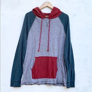 Men’s Aeropostale Gray & Red Color Block Hoodie